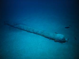 Torpedo on seabed